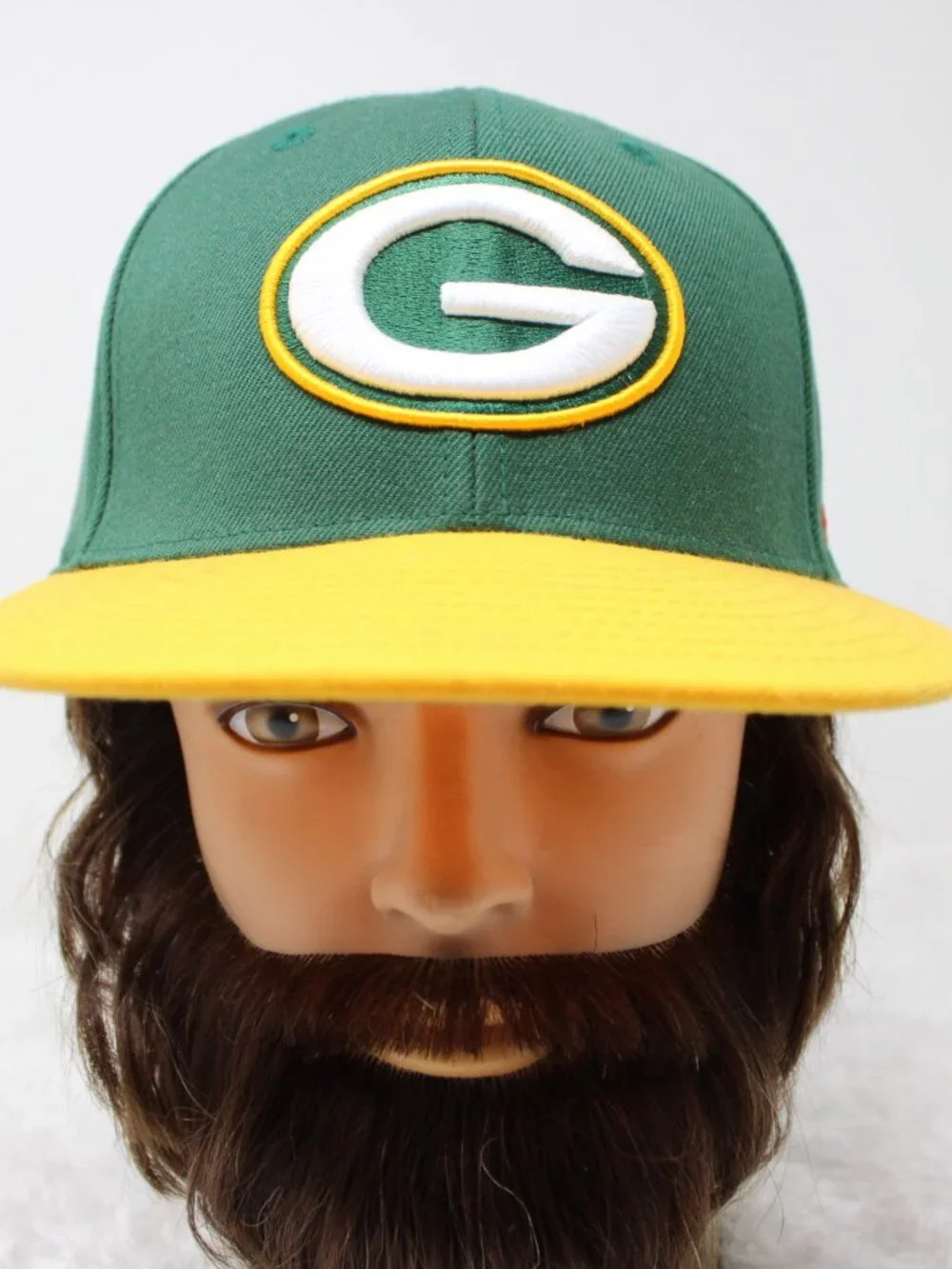Green Bay Packers Hat Fitted 7 Green/Yellow Mitchell & Ness 100% Wool NFL Cap